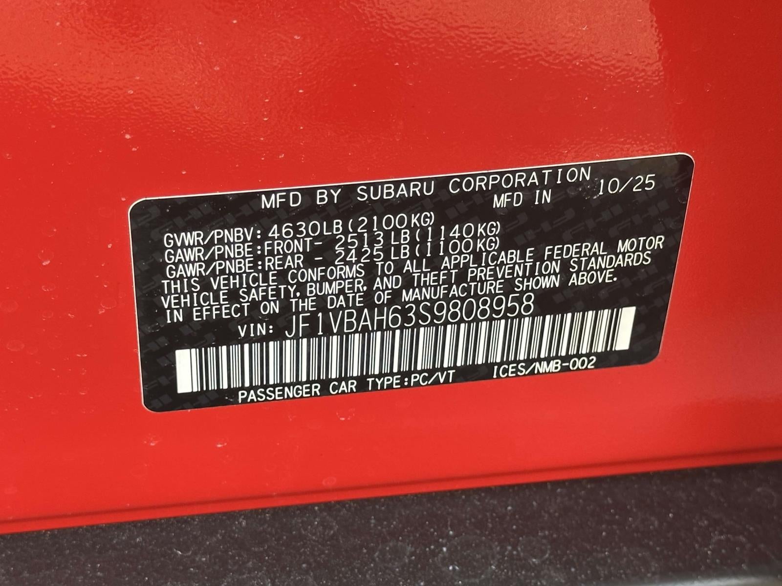 2025 Subaru WRX Premium