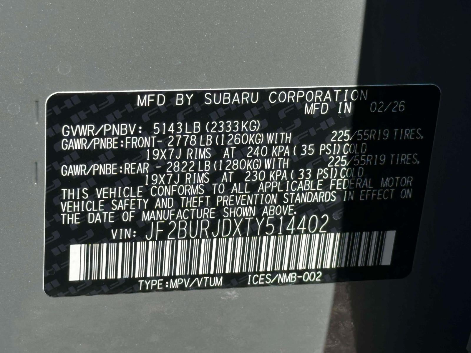 2026 Subaru OUTBACK Touring XT