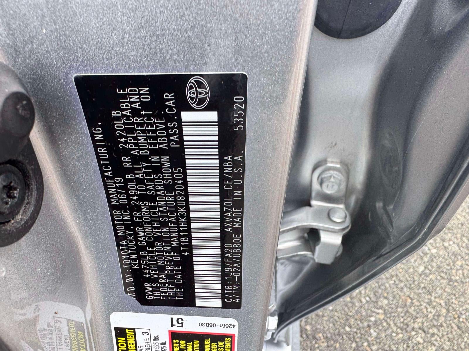 2019 Toyota Camry LE Auto (Natl)