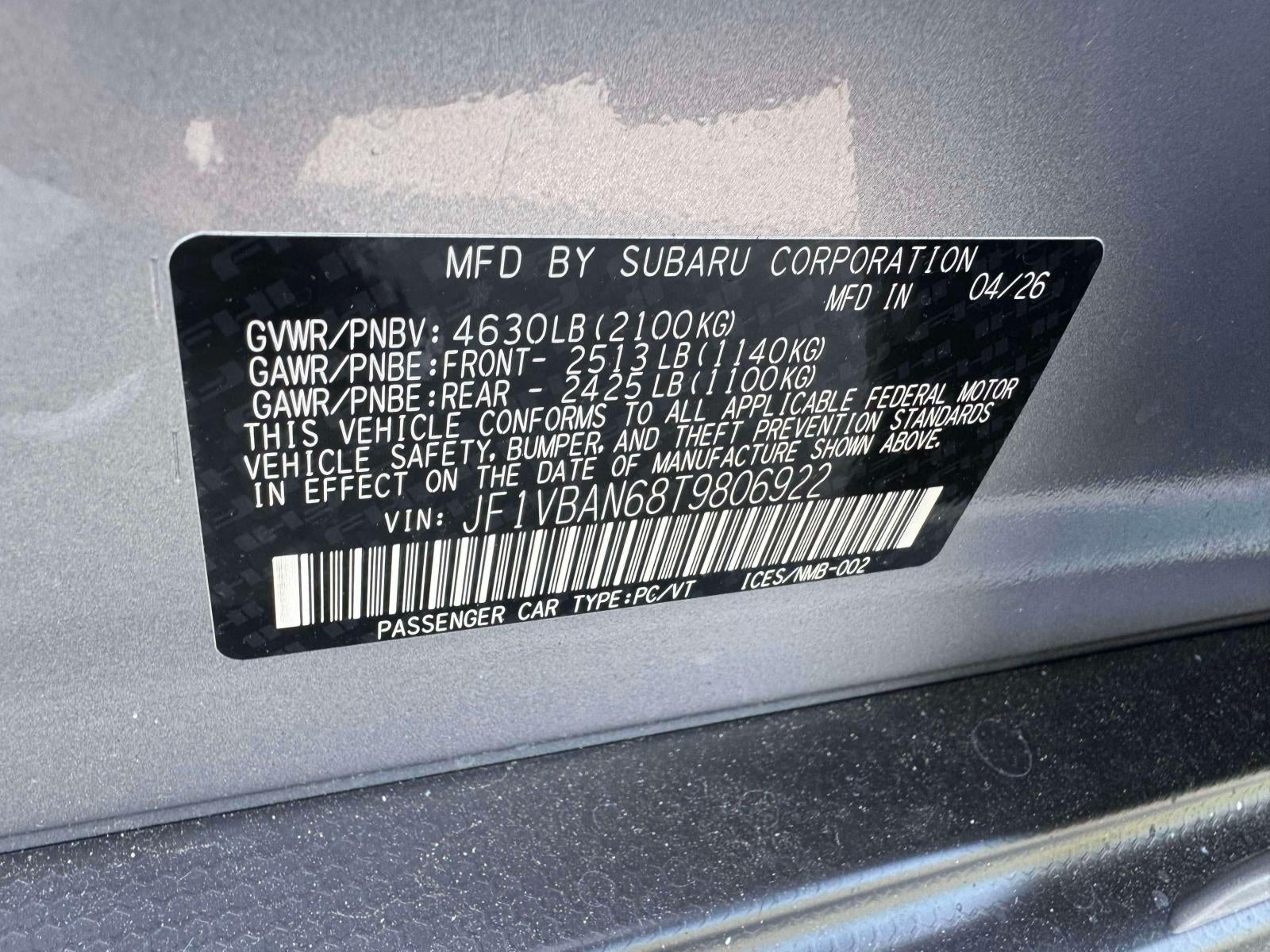 2026 Subaru WRX Limited