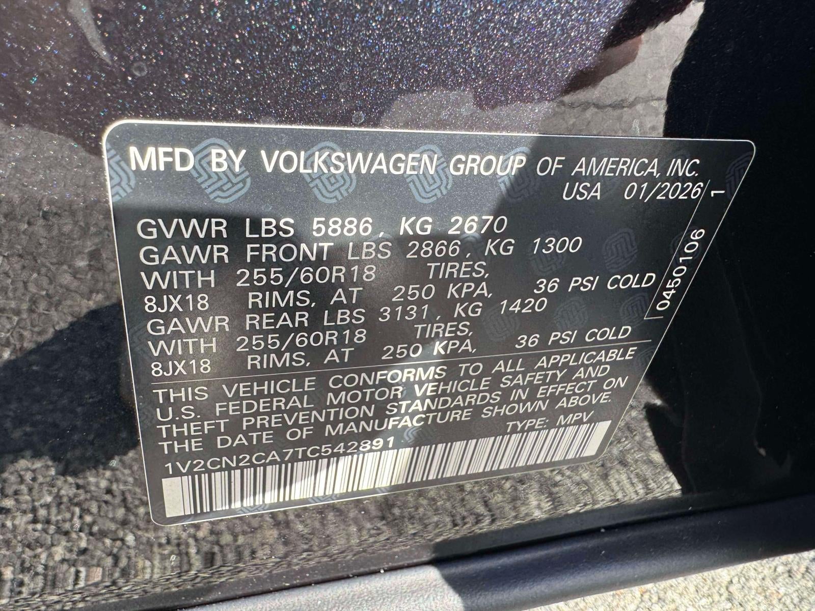 2026 Volkswagen Atlas 2.0T Peak Edition