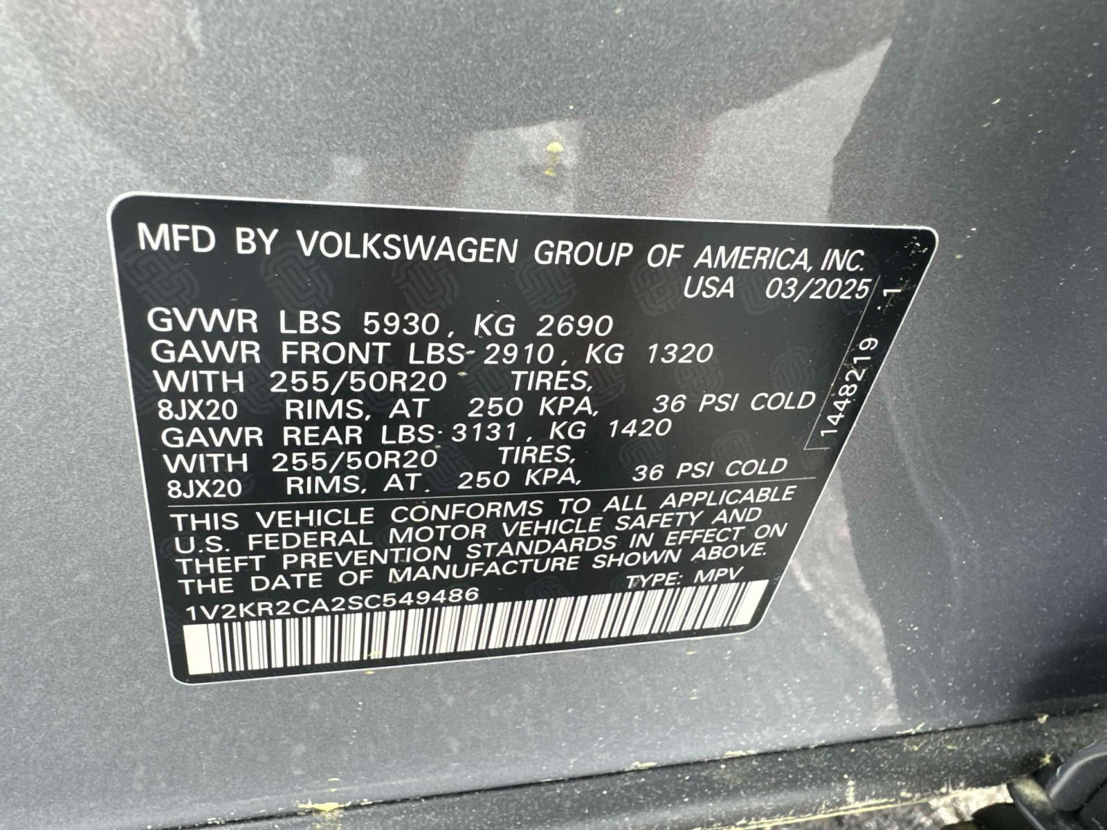 2025 Volkswagen Atlas 2.0T SE