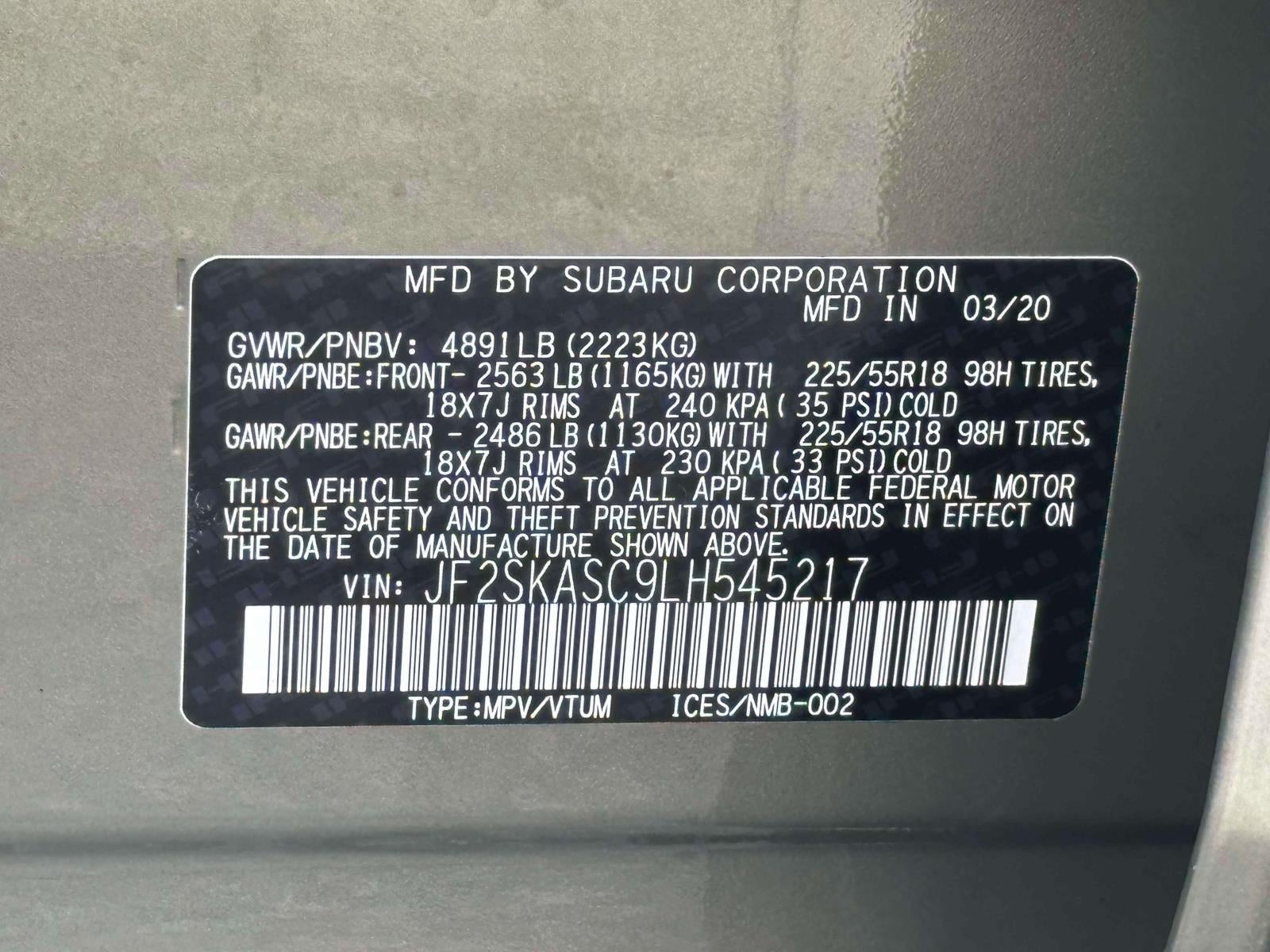 2020 Subaru Forester Limited CVT