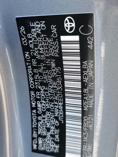2026 Toyota Corolla LE